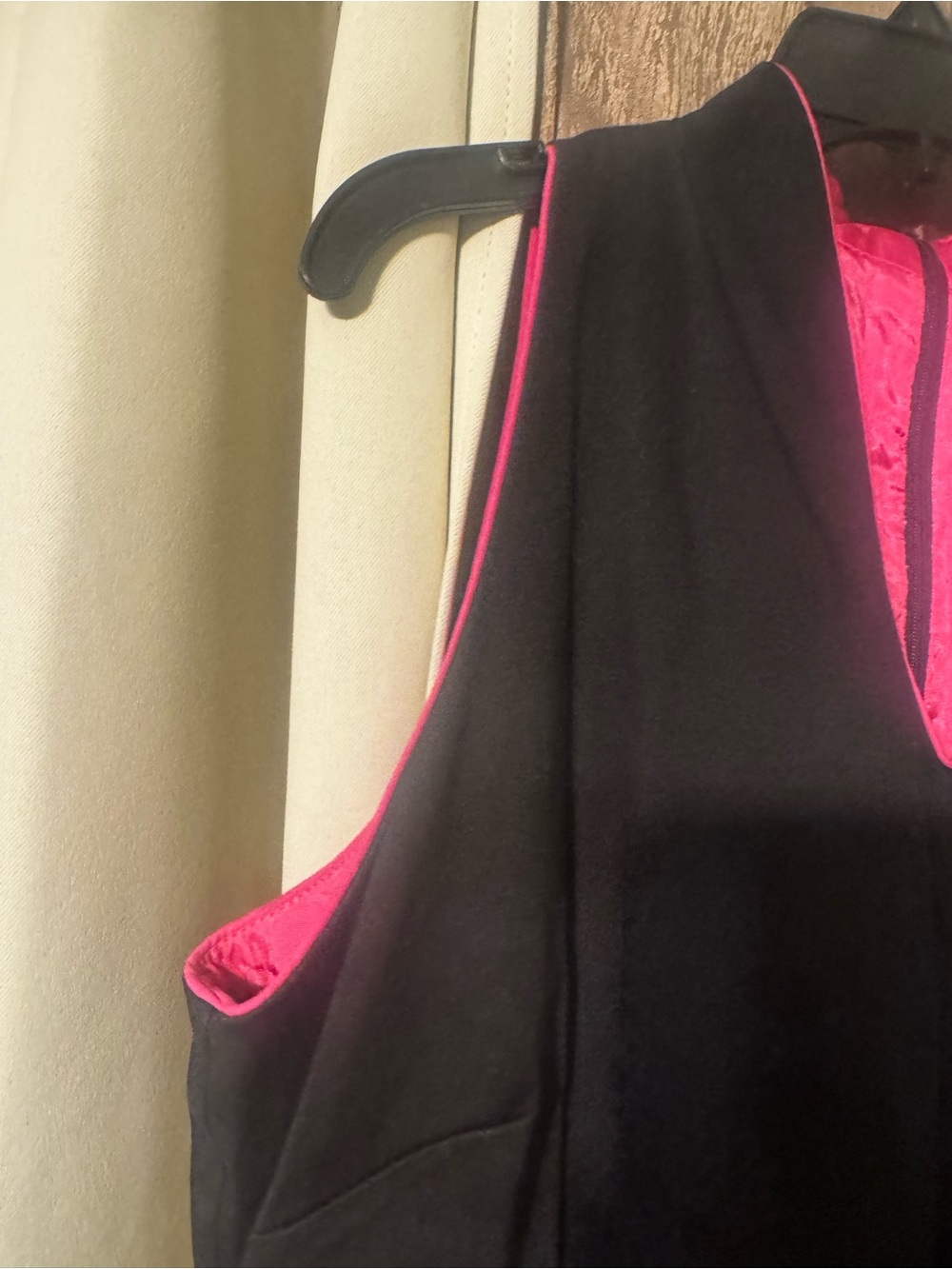 Sharon Young Women's Black Pink Embroidered Sleeveless Vintage Dress SZ 8 USA - Picture 5 of 7